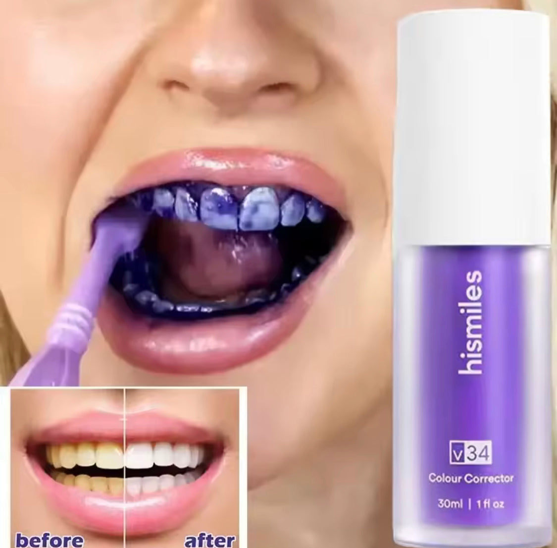 Purple Whitening Toothpaste, Effective Whitening Teeth Mousse, Oral Cleaning Whitening Toothpaste Purple Whitening Toothpaste, Effective Whitening Teeth Mousse, Oral Cleaning Whitening Toothpaste